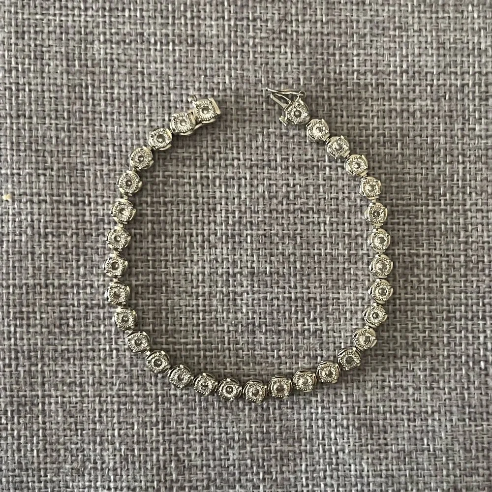 Silver Tone Sparkling CZ Tennis Bracelet